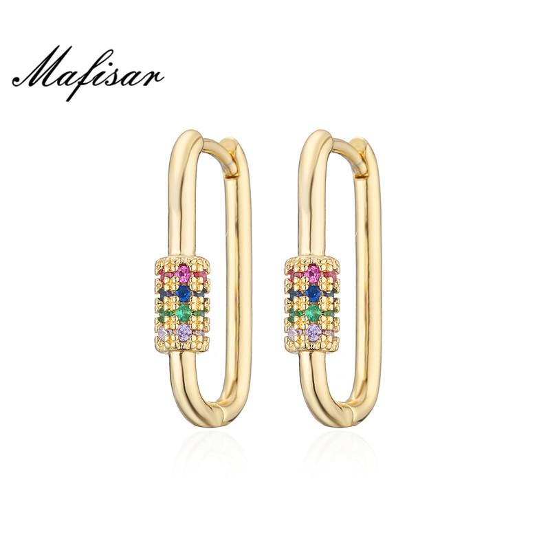 

Mafisar 1 Pair Fashion Cubic Zircon Geometric Earrings Gold Color Cute Drop Earring For Women Girl Luxury Wedding Jewelry Dangle & Chandelie, Silver