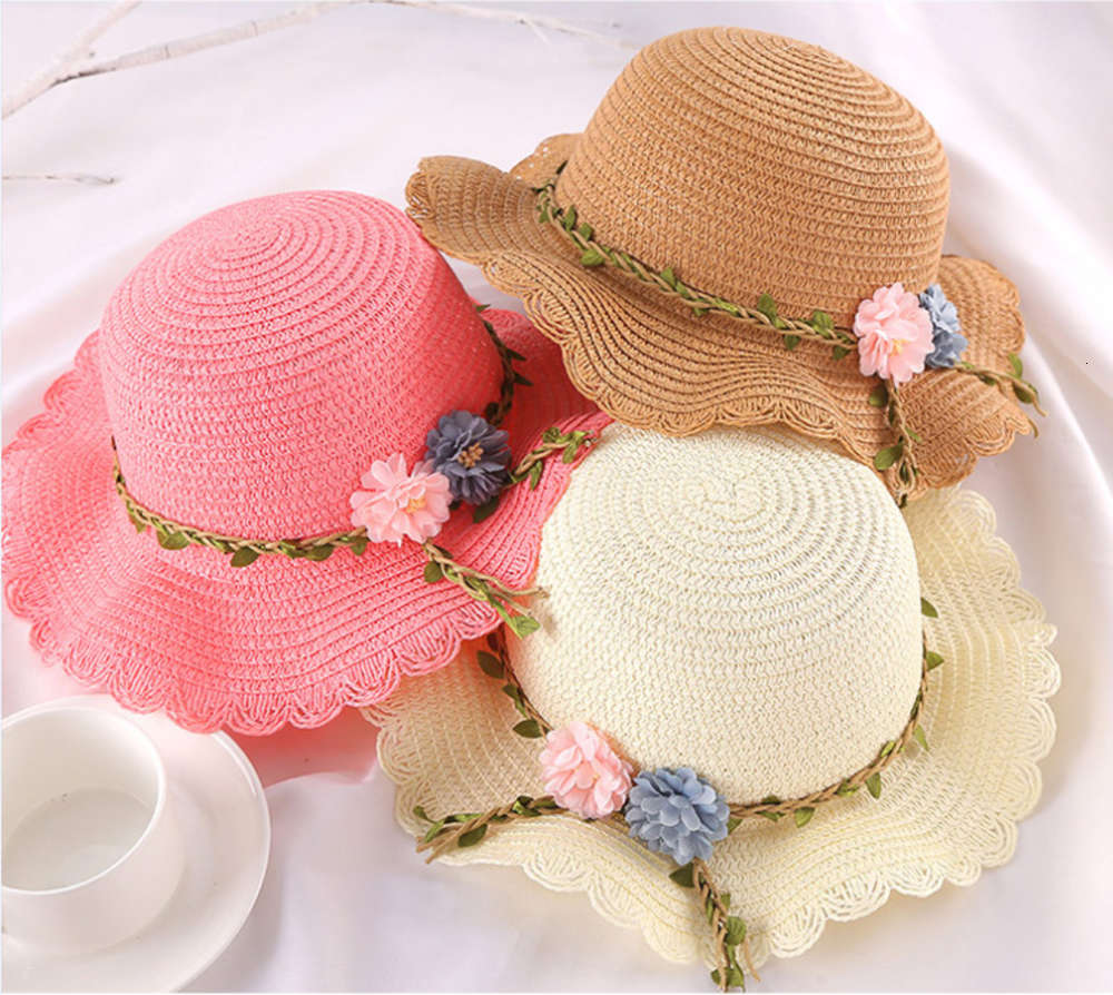 

Children's hat summer sunscreen lovely princess Beach Hat thin baby fisherman's girl straw, Yellow