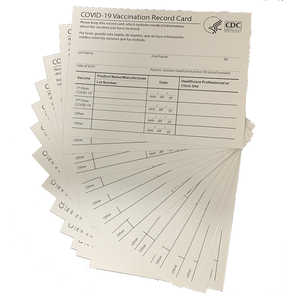 

4*3inch CDC Paper Vaccination Card Files Vaccinated Record Cards Business Cardes Fills The Information Yourself Fastest delivery