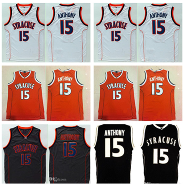 

15 Camerlo Anthony Jersey College NCAA Men Syracuse Orange Basketball Jerseys For Sport Fans Embroidery Black White, Colour 1
