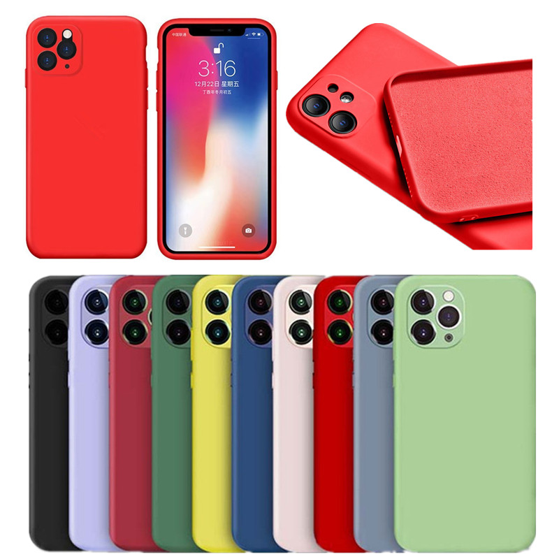 

Liquid Silicone Cases For iPhone 11 Pro Max XR XS X 6 7 8 plus SE 12 Full Built-in Flannel Shockproof Phone Case, #1-#10 please choose