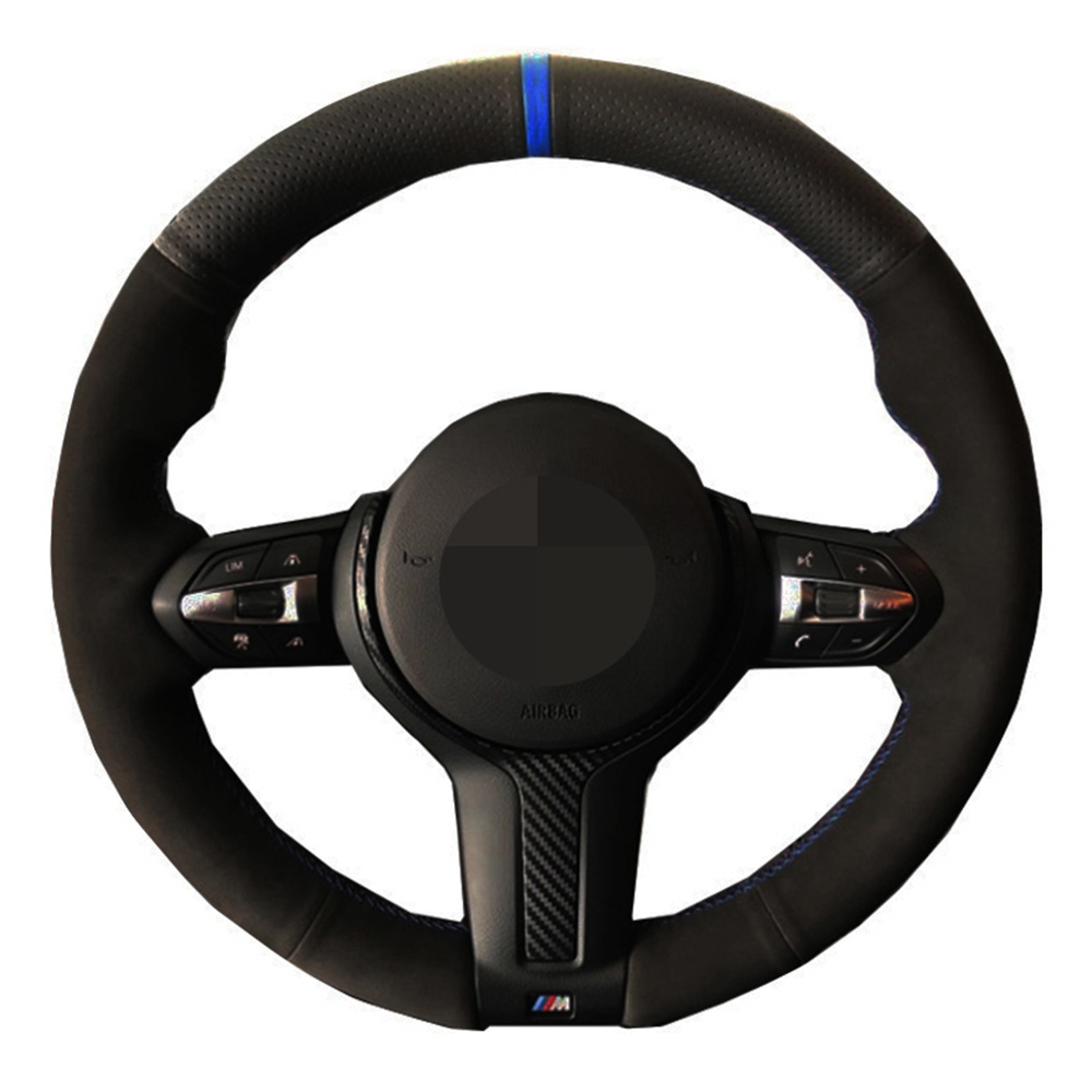 

Car Steering Wheel Cover Black Suede for BMW M Sport F30 F31 F34 F10 F11 F45 F07 F46 F22 F23 M235i M240i X1 F48 X2 F39 X3 F25