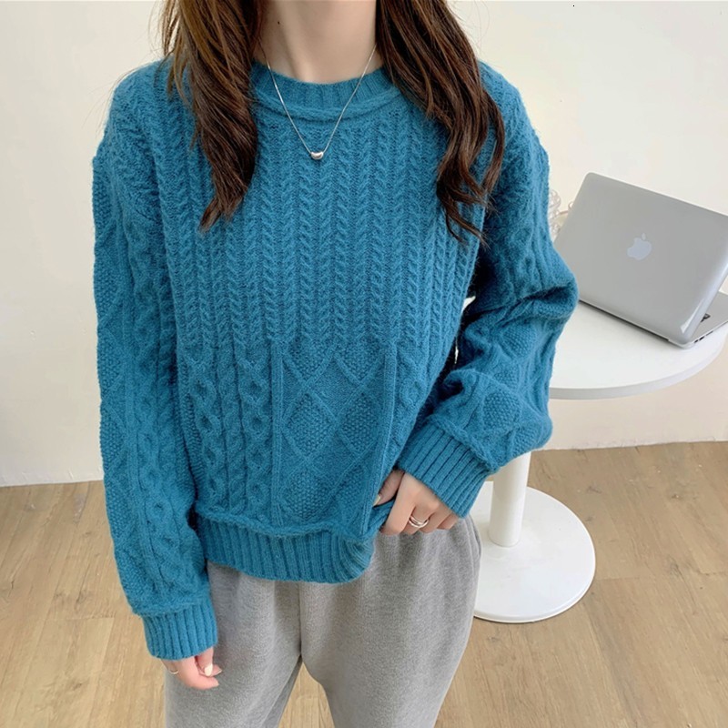 

Women's Sweaters fall crocheted Pullovers arrival Korean o-neck all-match female looser sleeve long women's casual tops w595 VQHK, 1# shoe box