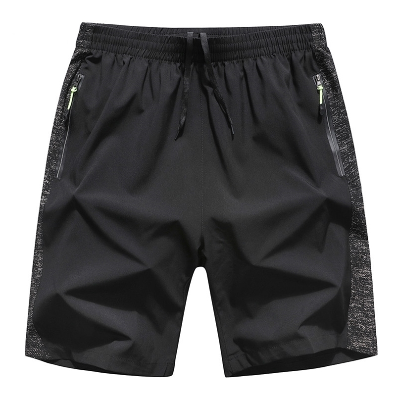 

8xl Mens Clothing Summer Large Size Shorts Quick Dry Breathable Breeches Bermuda Male Zip Pocket Plus 6xl Men 210629, Black