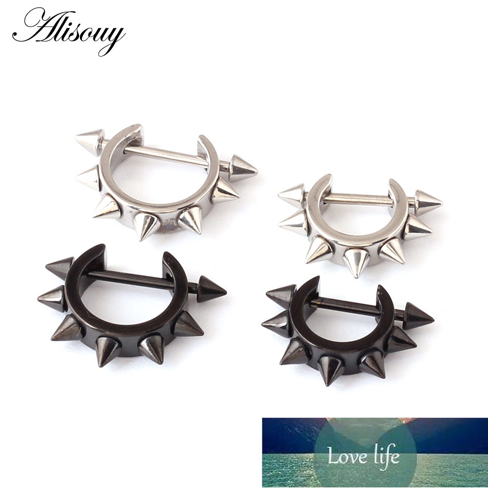 

2pcs D-shaped Punk Rock Men women Taper Spike Rivet Ear Hoop Pierced Earring Factory price expert design Quality Latest Style Original Status