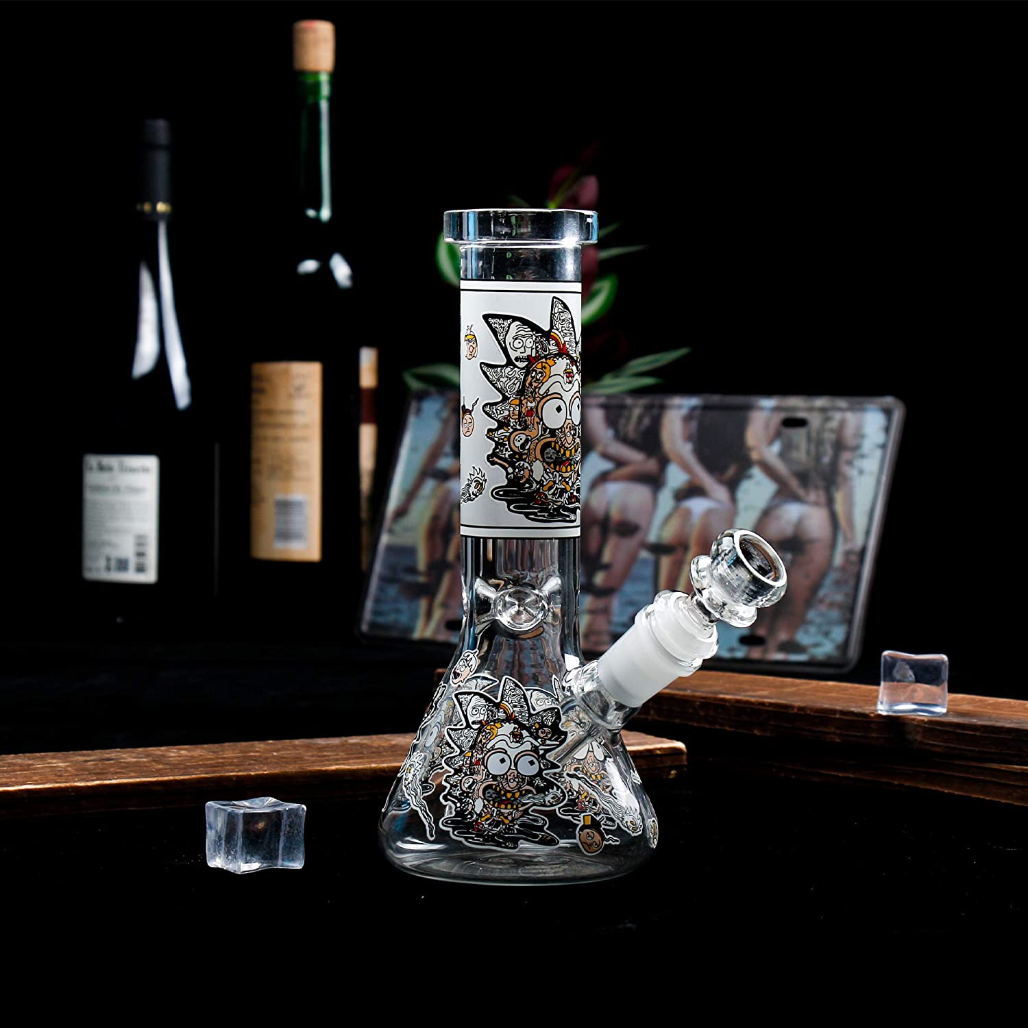 

7.8inchs Beaker Dab Rigs Ice Catcher Hookahs Downstem Perc thick glass Water Bongs Bubbler Tobacco Pipe With 14mm Bowl