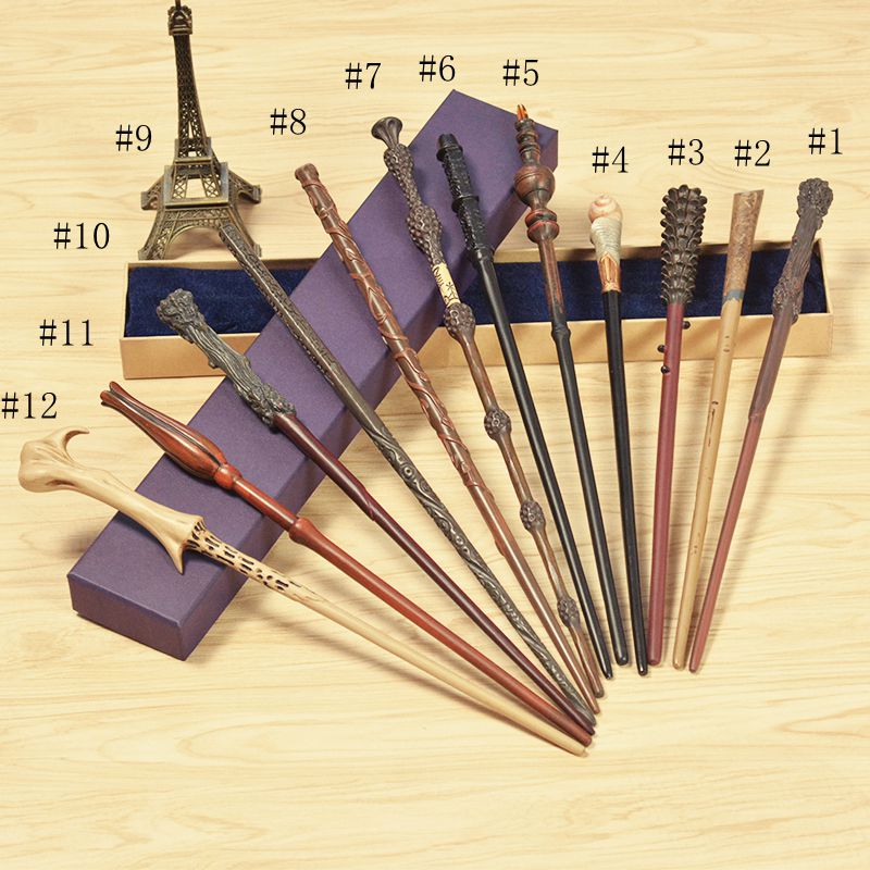 

Potter Cosplay Toys Metal Core Potter Magic Wand With Gift Box Kids Ron Voldermort Ginny Bella Magical the elder stick