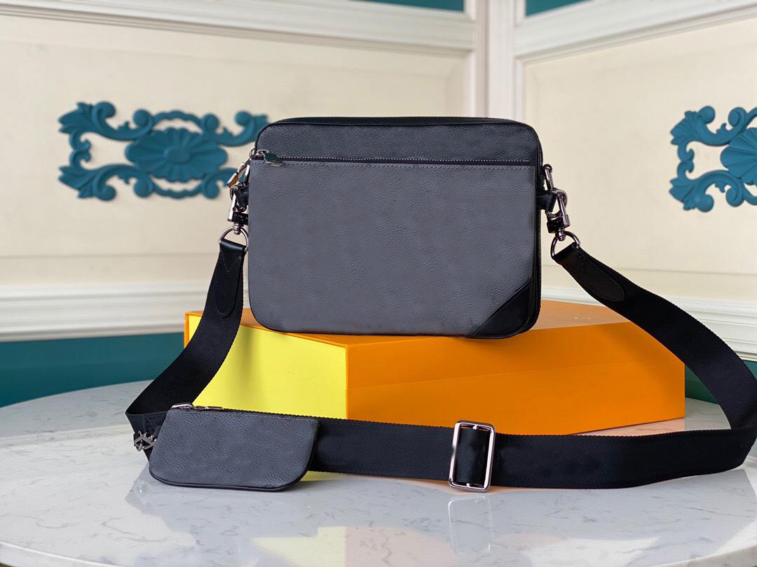 

Genuine leather messenger bags 3 piece set satchel fashion shoulder bag handbag for men presbyopic mini package camera shoulder bag man