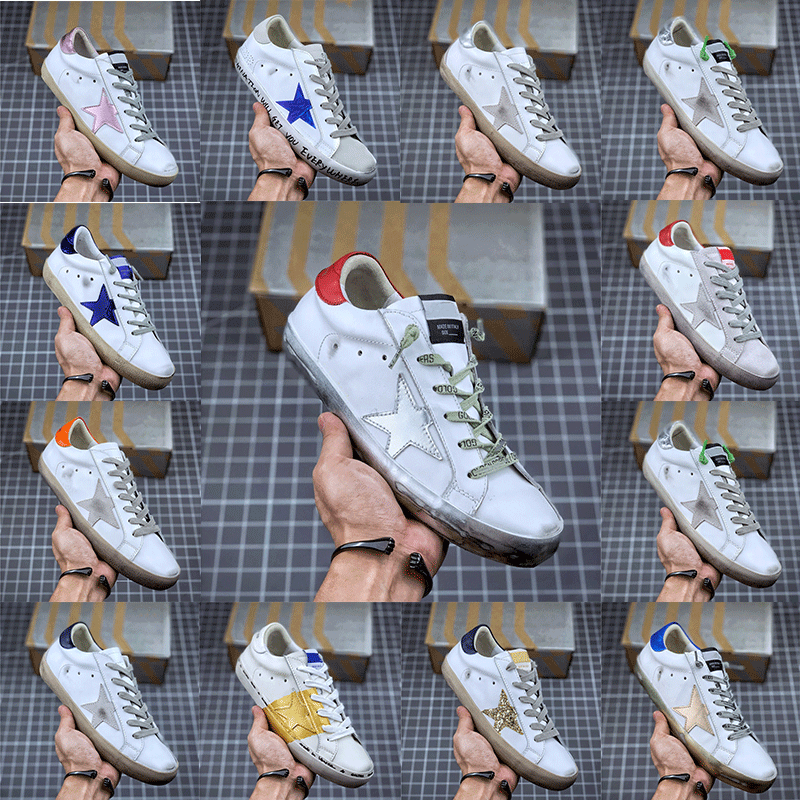 

high quality Italy dress casual shoe Golden BALL STAR classic white distressed dirty shoes goose designer Superstar women sneakers, Black