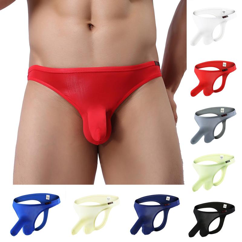 

Underpants Men' Comfy Elephant Panties Ice Silk Sexy Gunmetal Separation Thong T Pants Men Underwear Breathable Cotton Gay Briefs, Beige