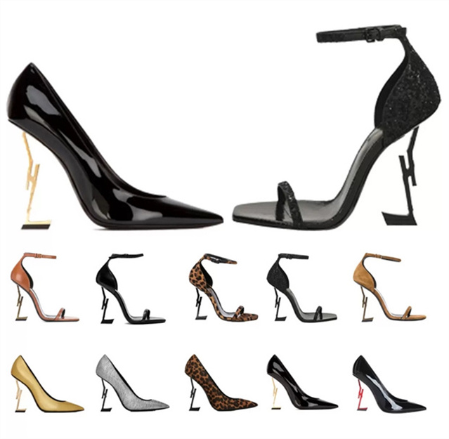 

Top Designers Women Dress Shoes Red Bottom High Heels Womens Designer Genuine Leather Pumps Lady Sandals Wedding Bottoms Black Golden Gold 10cm Heel