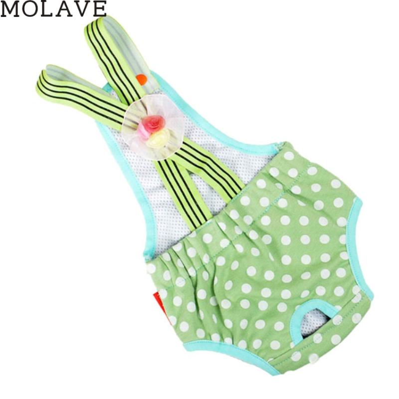 

Dog Apparel MOLAVE Cute Pet Panty Brief Bitch In Season Sanitary Pants For Girl Female Happy High Quality Cool