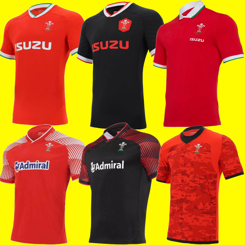 

Size S-5XL 2021 Wales rugby jersey 20 21 home away Welsh Adult High-quality shirts Training suit, Black;gray