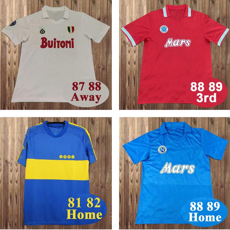 

1987 1989 Napoli MARADONA Mens RETRO Soccer Jerseys Argentina National Team Naples Home Away Football Shirt 81 82 Boca Juniors Short Sleeve, Gold