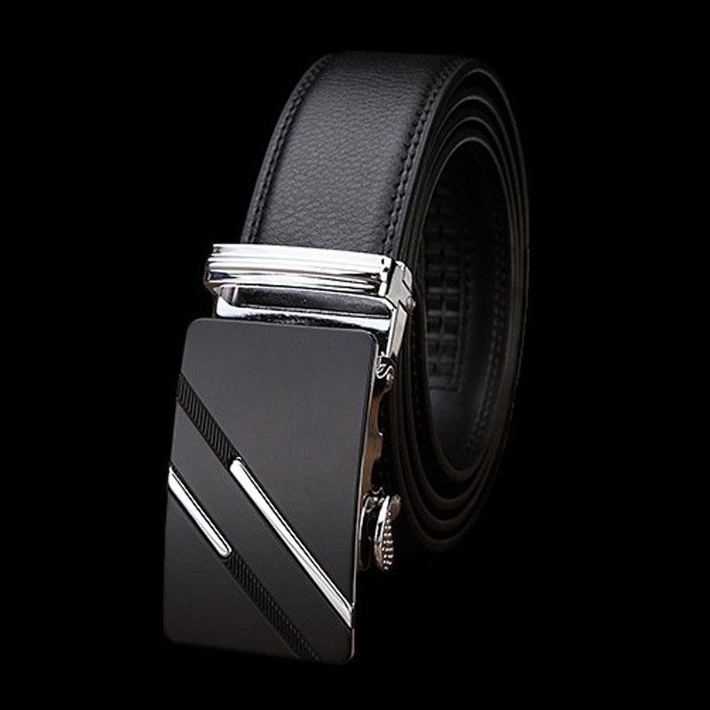 

High Quality Mens Belts Luxury Automatic Buckle Designer Leather Belt Men Business For Cinto Cinturones Para Hombre, Silver