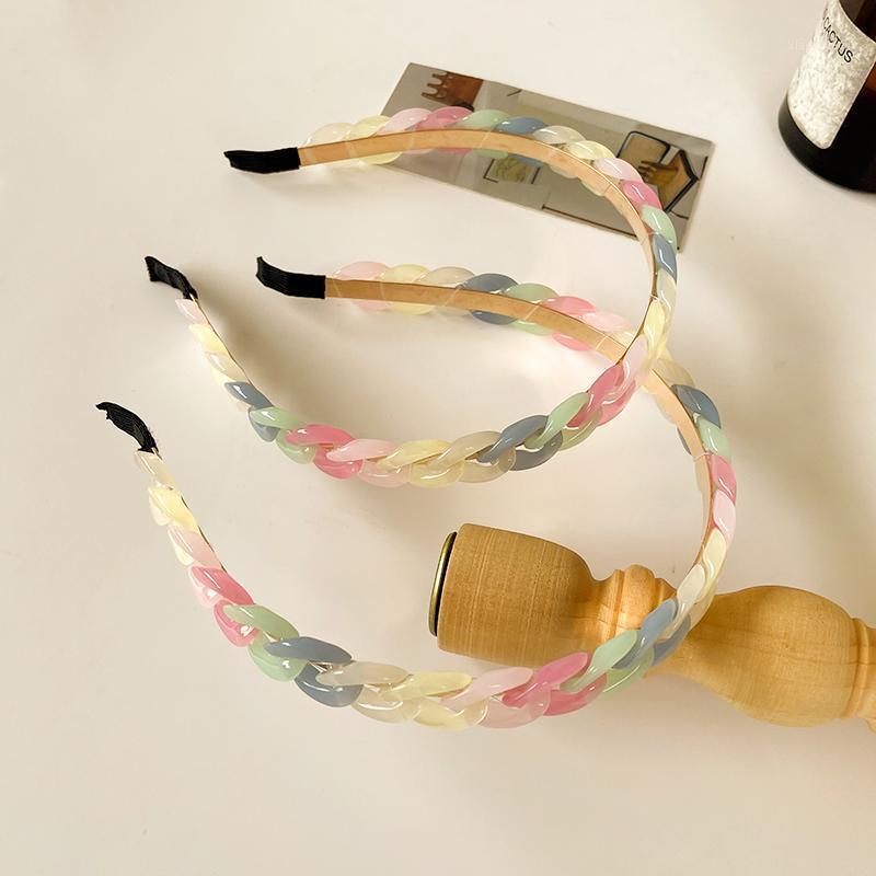 

Hair Clips & Barrettes Women Girl Headband Colorful Resin Bands Spring Summer Acrylic Hairband Accessories For Head Wearing, Golden;silver