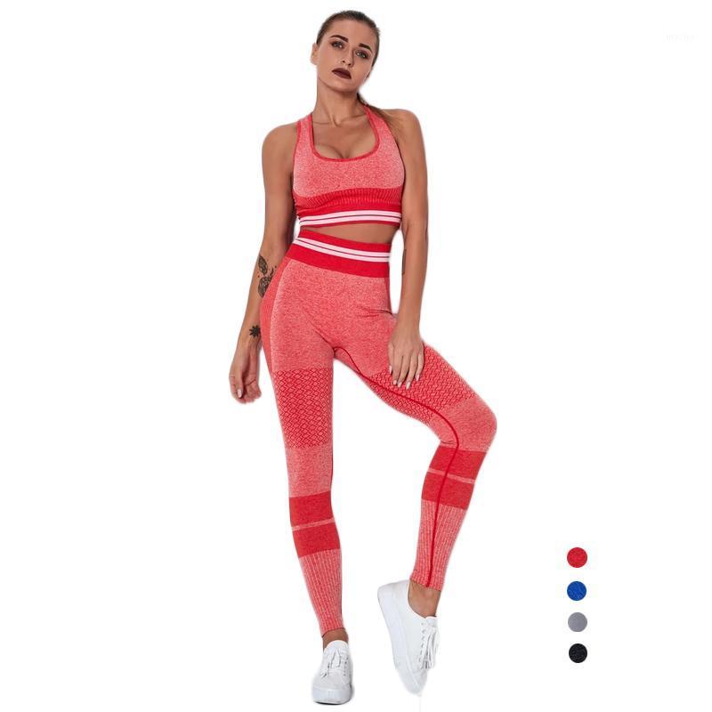 

Piece Set Sports Bra High Waist Leggings Seamless Gym Athletic Yoga Wholesale Womans Workout Wear Clothing Outfit, Red