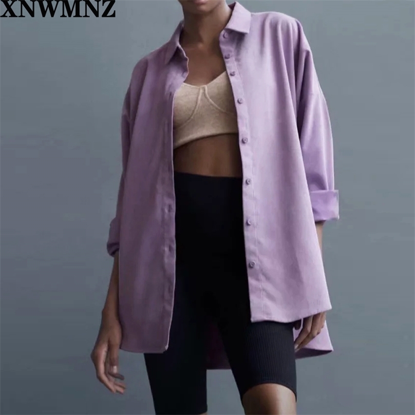 

Turn Down Collar Blouses Women Fashion Loose Solid Corduroy Shirts Elegant Casual Long Sleeve Tops Female Ladies 210520, White