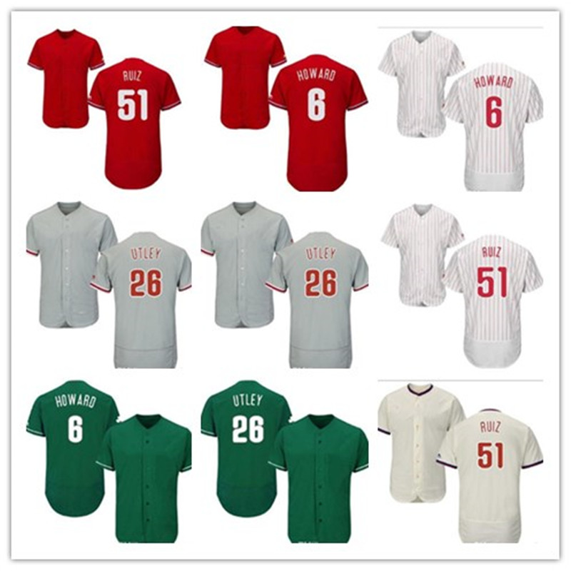 

32 Steve Carlton Jersey Baseball 11 Jimmy Rollins 1 Richie Ashburn 6 Ryan Howard 26 Chase Utley 20 Mike Schmidt Team Make Customized, As shown in illustration