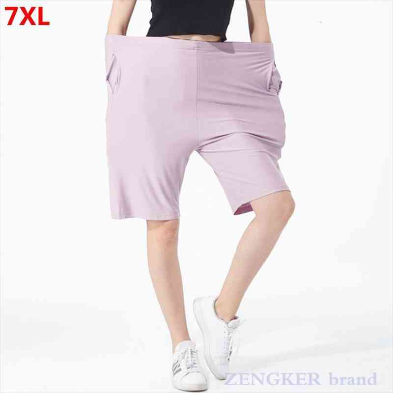 

summer home extra large women shorts size cotton 7xl 6xl 5xl thin wide legs casual stretch plus short pants, White;black
