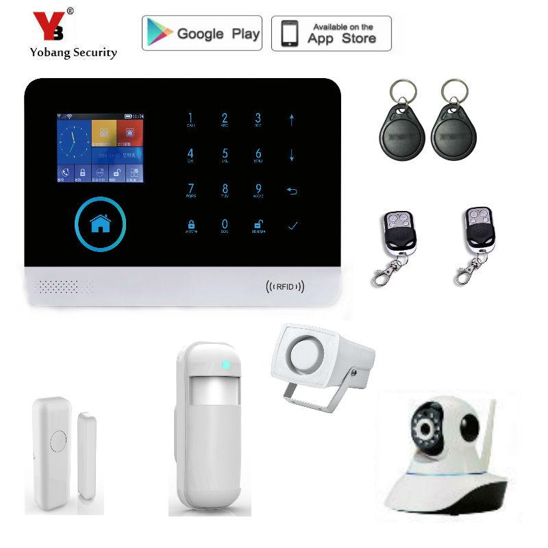 

Yobang Security WiFi 2G GSM Home Alarm Protection GPRS System APP Control With Indoor IP Camera Systems