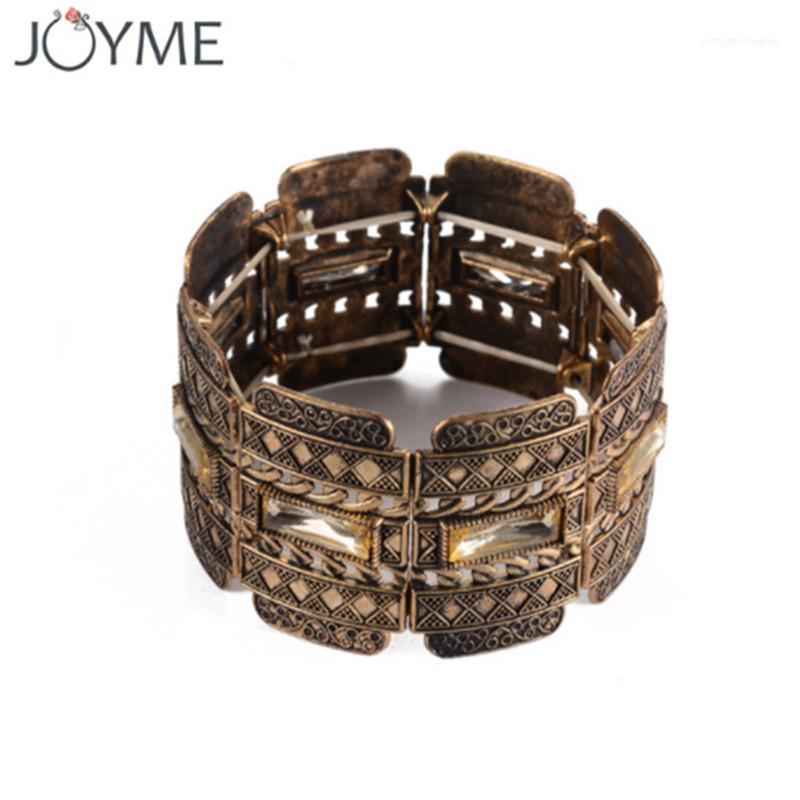 

Turkey Vintage Elastic Strand Men's Bracelet Ancient Gold Tibetan Silver Wide & Bangle Jewelry For Women1