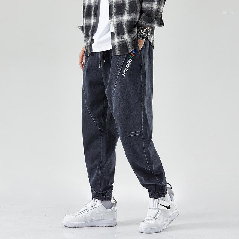 

Men's Pants Autumn Street Hip Hop Modern Fashion Casual Loose Large Harlan Bermuda Jeans Calcium Wear, Black
