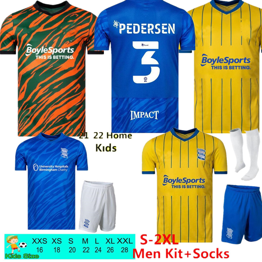 

21/22 Birmingham Soccer Jerseys Lukasz Jutkiewicz 2021 2022 Sam Gallagher jersey Men Kids Kits sock Full sets home away city football shirts, 21-22 home kit