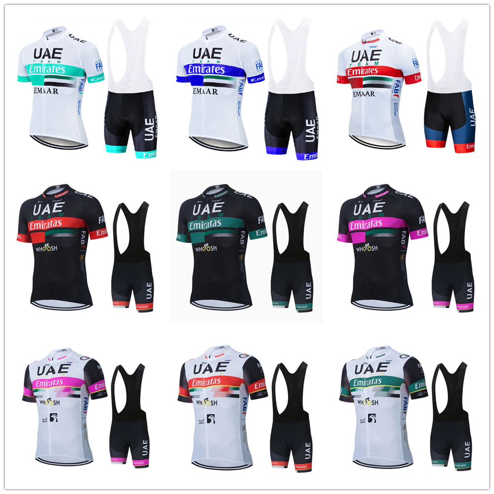 

UAE Cycling Jersey Set 2021 Pro Team Summer Breathable Cycling Clothing Short Sleeve MTB Bike Jersey Bib Shorts Kit Ropa Ciclismo, Black;red