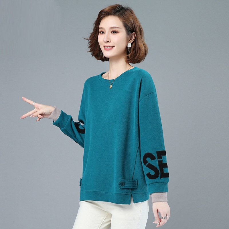 

Women's sweater spring and autumn thin 2021 new design women's clothing middle-aged mother large long sleeve loose top women, Black