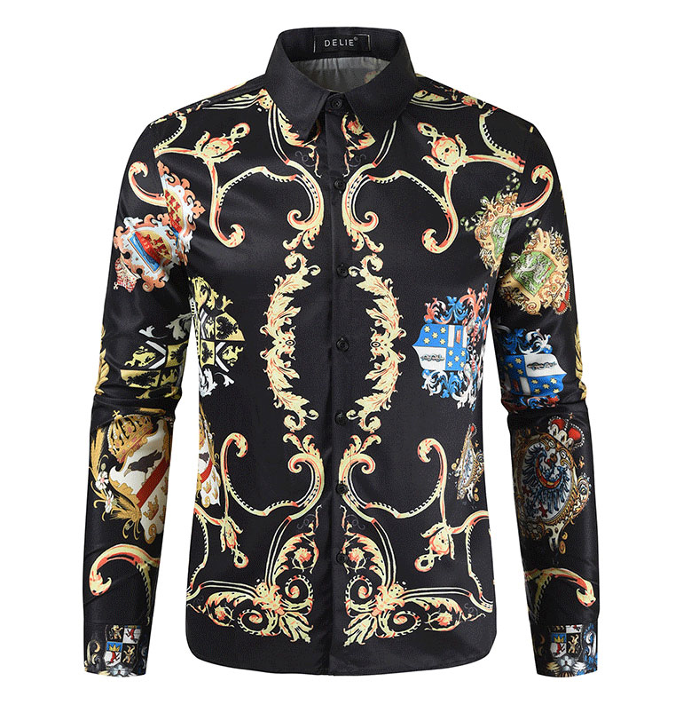 

Men's Wedding Shirt Folk Rock Vintage Casual Hawaiian Streetwear custom plus size 3xl 2xl Blouse Print Mens Blusa Tops ethnic shirts for men, As picture
