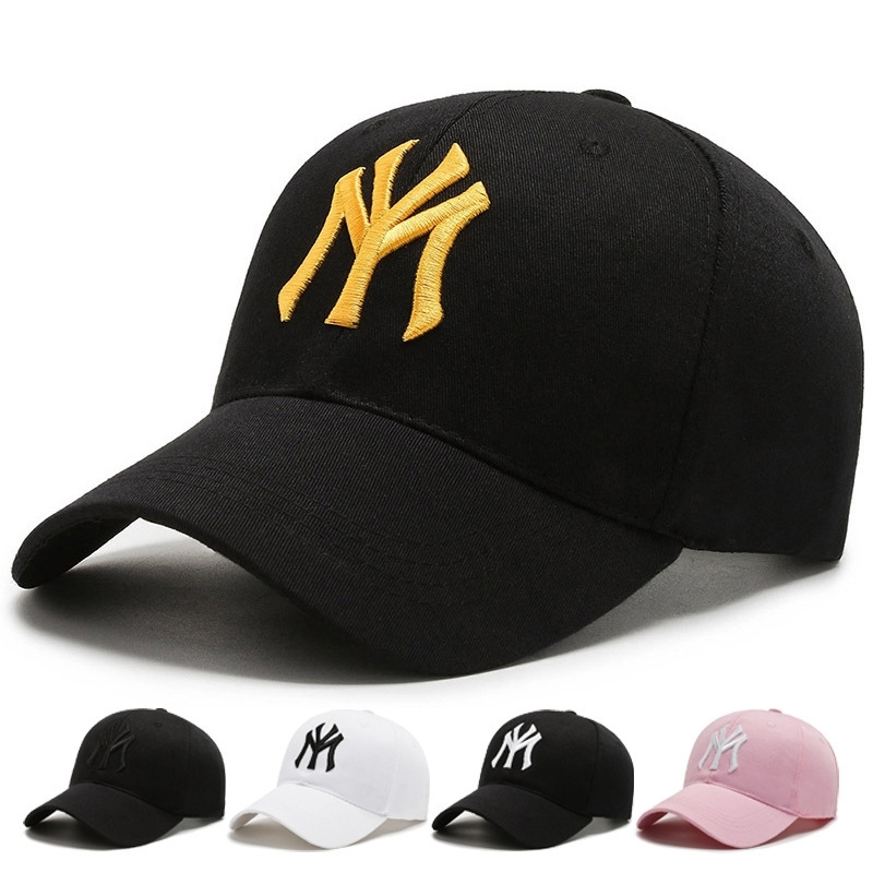 

Hat female Korean fashion casual men's spring and summer outdoor sports tide brand embroidered my letter baseball duck tongue cap, My - black gold