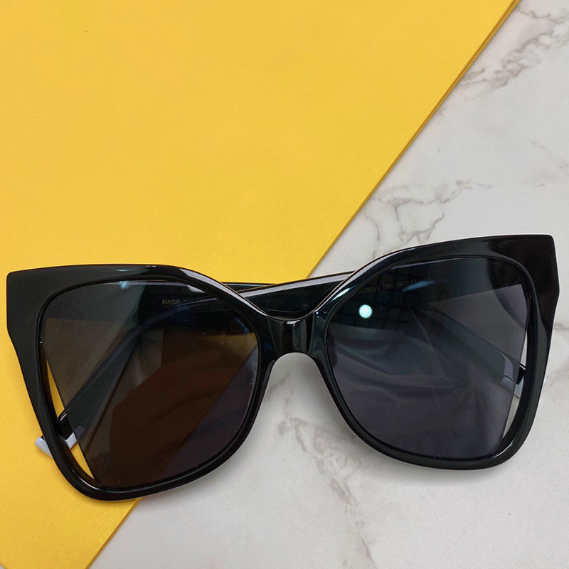 

2022SS Black acetate sunglasses womens latest fashion trend personality style FOL003V casual party club women glasses UV protection belt original box