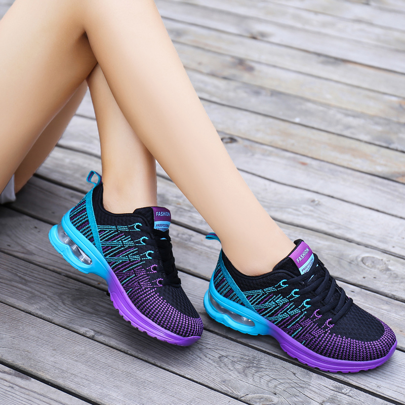

2022 Fashon Women Sport Running Shoes Fly Knit Cushion Pink Purple Volt Yellow Trainers Sneakers Code: WY29-861 Size EUR 35-42 Made In China