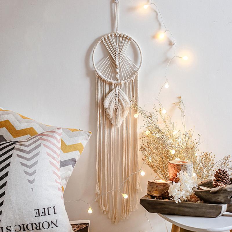 

Nordic Dream Catcher Christmas Wall Hanging Ornament Room Nursery Dreamcatcher Hand-woven Crafts Luxury Decoration Decorative Objects & Figu
