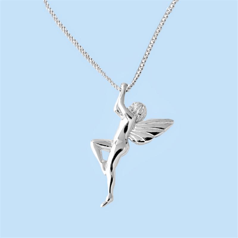 Pendant Necklaces Whole Sale Drop Angel Wing Love For Women Ladies S Real Box Chain Fairy Dating Gift-image-708486684