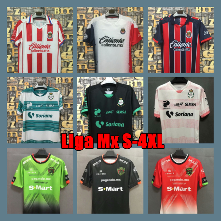 

20 21 Mexico Chivas Soccer jerseys Santos Laguna Tijuana Pachuca Monterrey jersey Juarez Sinaloa football shirts S-4XL, Black;yellow