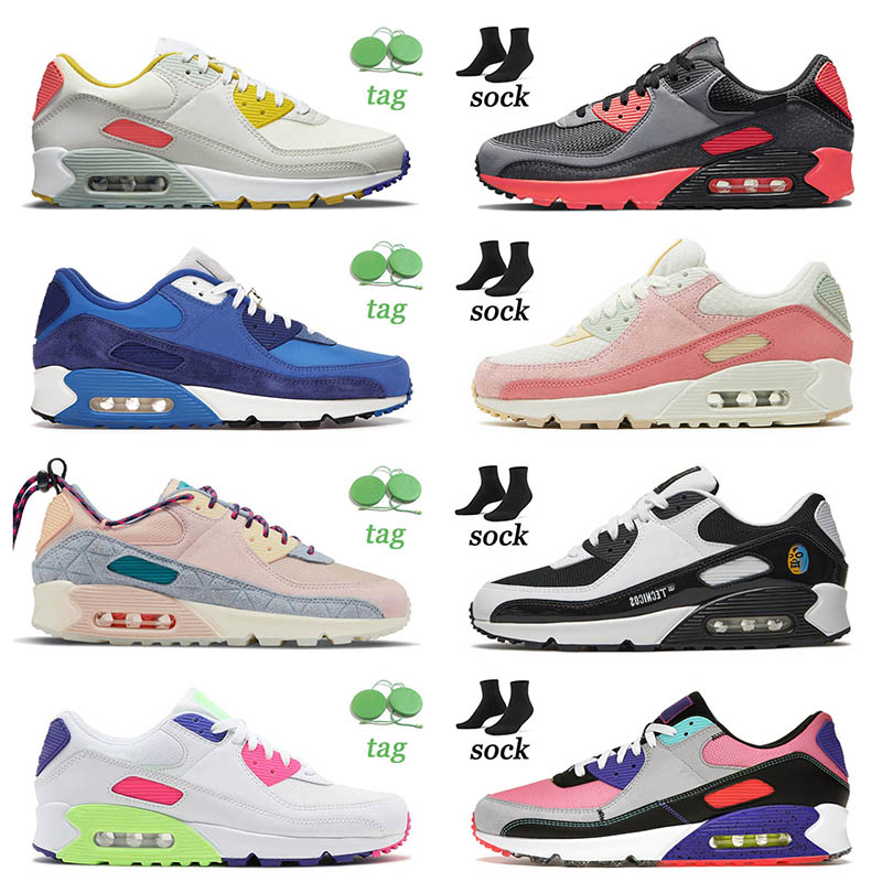 

2022 New Arrival Running Shoes Max 90 Surplus Wolf Grey Valentines Day Peace Love Pink Salt Sea-Glass Barely Rose Airmaxs 90s Women Men Snea