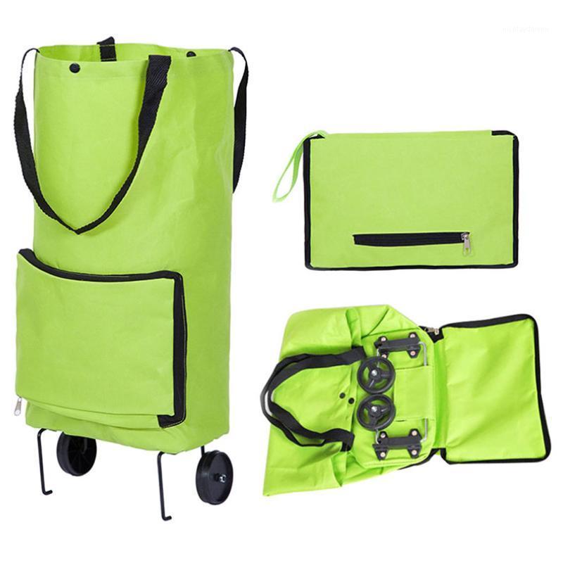 

Storage Bags Oxford Cloth Portable Shopping Bag Japanese Folding With Wheels Roller Cart Luggage