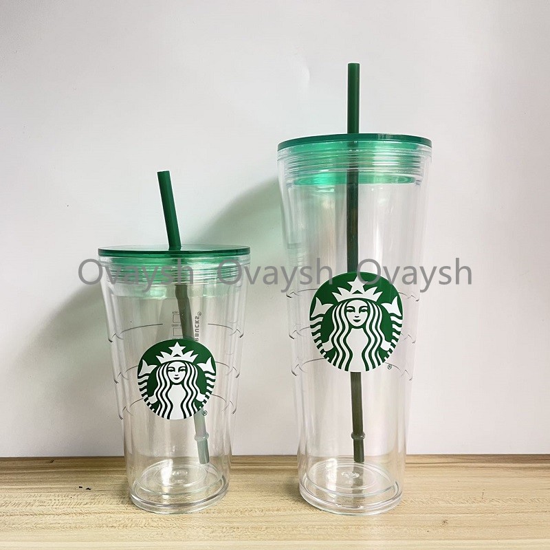 

16Oz Starbucks Grande Insulated Travel Tumbler Double Wall Acrylic Double-wall insulated Plastic Straw cup, Customize