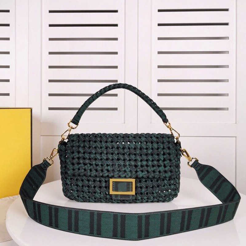 

CLASSIC FLOWER Old Flower Weaving Handbag Style Crossbody Bag Women Messenger Back Bags Retro Shoulder Package Gold Chain Flap Wallet Purse, 23x7x18