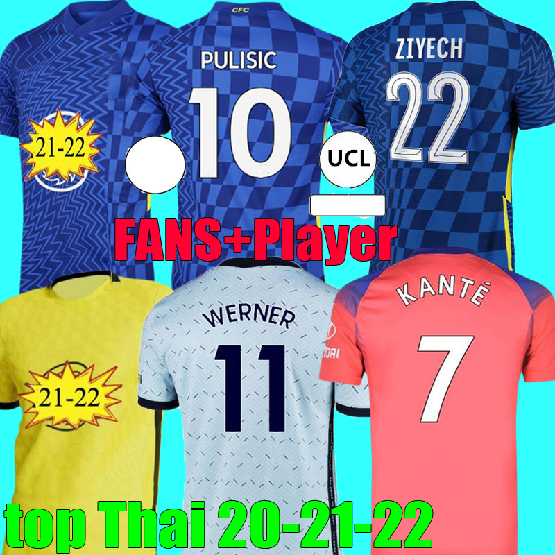 

fans Player version 21 22 CFC PULISIC ZIYECH HAVERTZ soccer jersey 2021 2022 KANTE WERNER ABRAHAM CHILWELL MOUNT JORGINHO GIROUD football shirt, 2020-21 home
