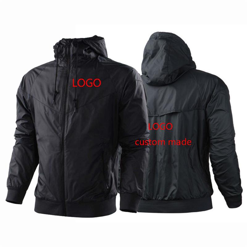

Men's Hoodies & Sweatshirts 2022 Mens Logo Customization Printing Autumn Hooded Windproof Jackets Outdoor Clothing Male High Quality Zipper, Black
