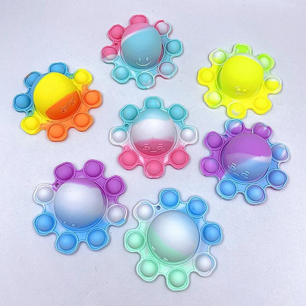 

Favor Gifts Colorful Cartoon Octopus Keychain Fidget Toys Multi Emoticon Kids Push Bubble Stress Relief Octopuses Sensory Toy Christmas Halloween