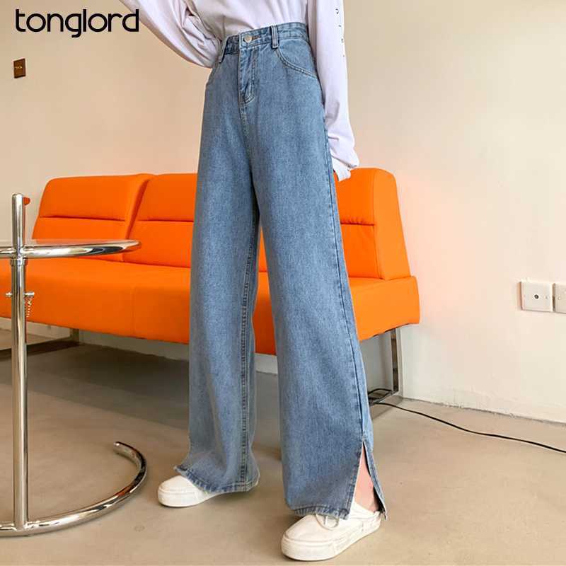 

Women Denim Pants Spirng Autumn Female Loose Wide Leg Pant Full Length Jeans Trouses Plus Size 4XL High Waist Baggy Jeans 210616, C26 black gray