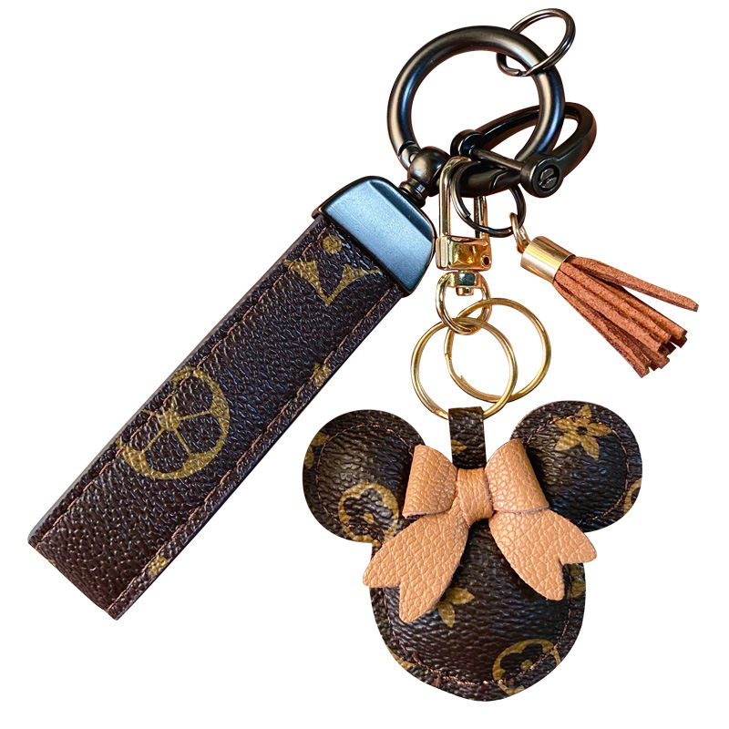 

Mouse Design Car Keychain Favor Flower Bag Pendants Charm Jewelry Keyring Holder for Men Gift Fashion PU Leather Animal Key Chain Accessories