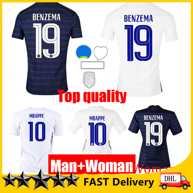 

2021 BENZEMA 19# MBAPPE GRIEZMANN POGBA Soccer jersey GIROUD WOMEN MENS Football Shirts maillot de foot VARANE PAVARO UMTTI men + kids kit Enfants Socks, 2018 home with 2018