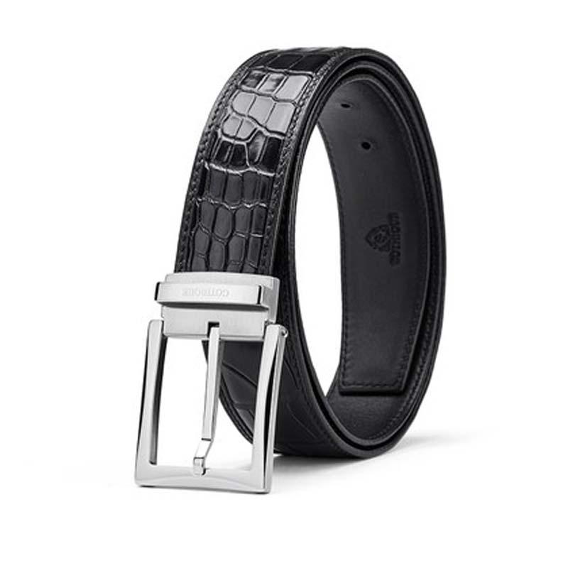 

Belts Gete Thailand Crocodile Leather Men Belt Male Business Leisure Stainless Steel Pin Buckle, Black;brown