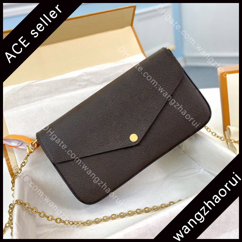 

Top quality canvas envelope chain bag fashion cross body bags female composite bagss women shoulder bagsss lady wallet coin purse with box B084A, N63032
