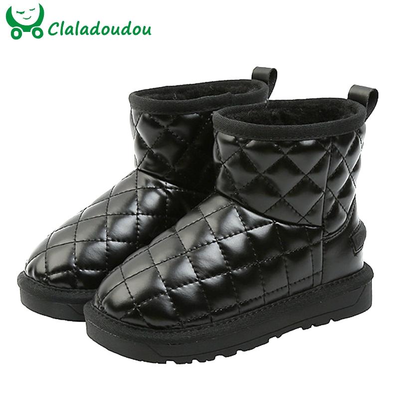 

Boots 13.5-15.5 Toddler Girls Boys Snow Waterproof Umbrella Cloth Warm Ankle Kids Princess Lattice Silver Winter Shoes, Black;grey